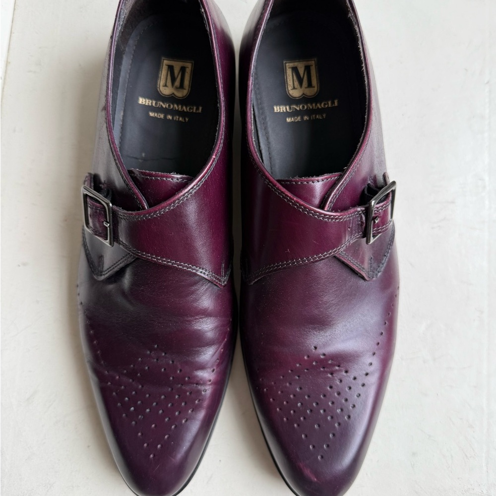 Bruno Magli Men's Burgundy Leather Shoes